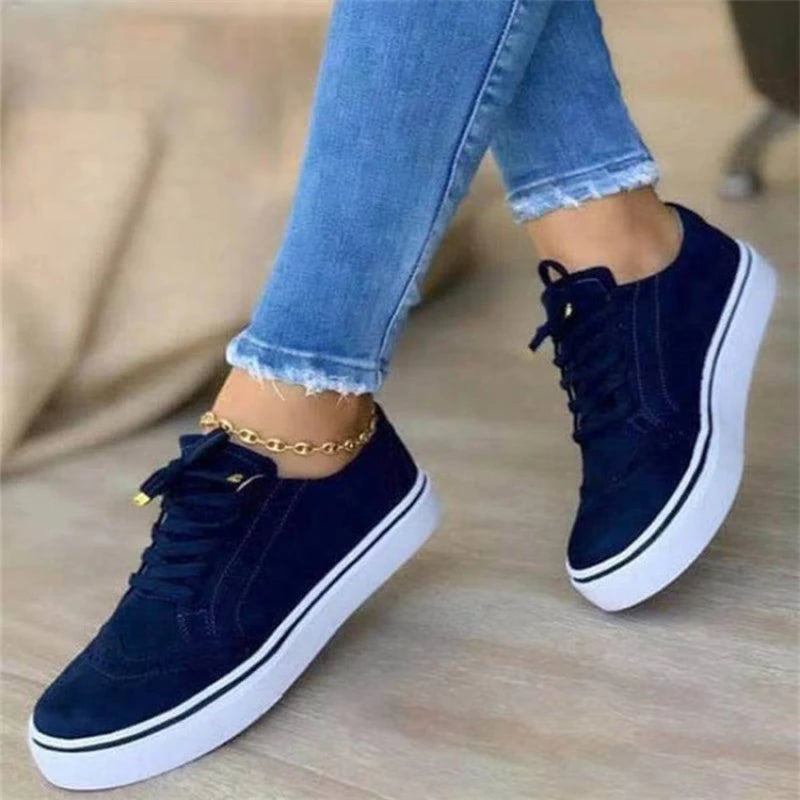 2024 New Sneakers Women Flat Casual Sneaker Spring Fashion Versatile Lace Up Walking Women Shoes Zapatos De Mujer Tendencia