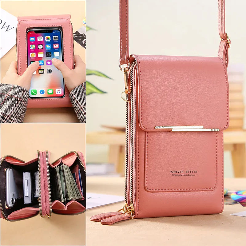 Fashion Handbag Bag of Women Soft Leather Girls Women's Bag Small Wallets Touch Screen Cell Phone Purse Crossbody Shoulder Bag