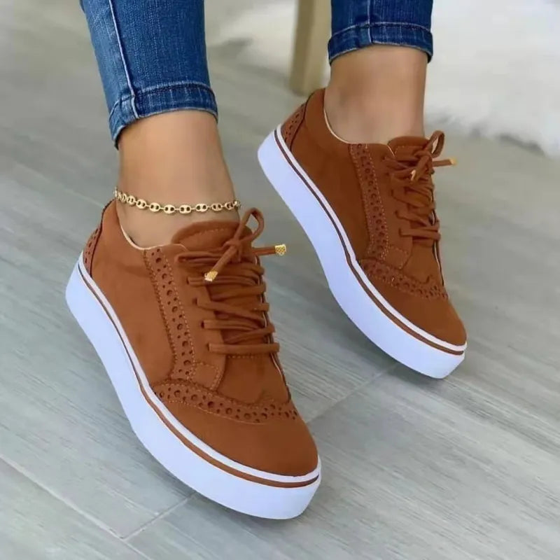 2024 New Sneakers Women Flat Casual Sneaker Spring Fashion Versatile Lace Up Walking Women Shoes Zapatos De Mujer Tendencia